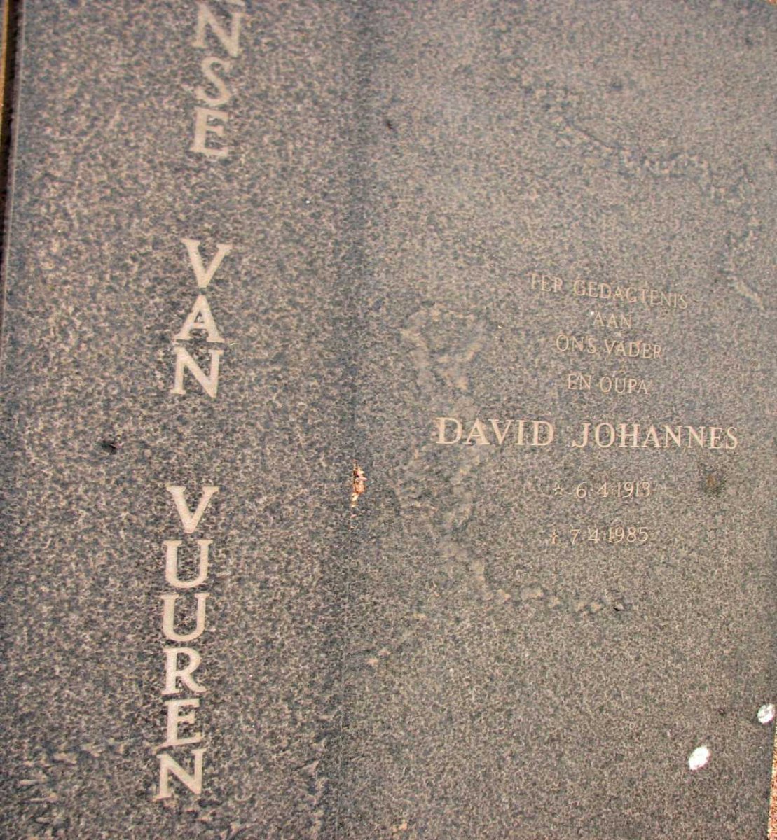 VUUREN David Johannes, Janse van 1913-1985 &amp; Petronella Gertina 1917-1985