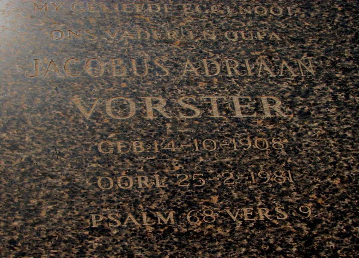 VORSTER Jacobus Adriaan 1908-1981