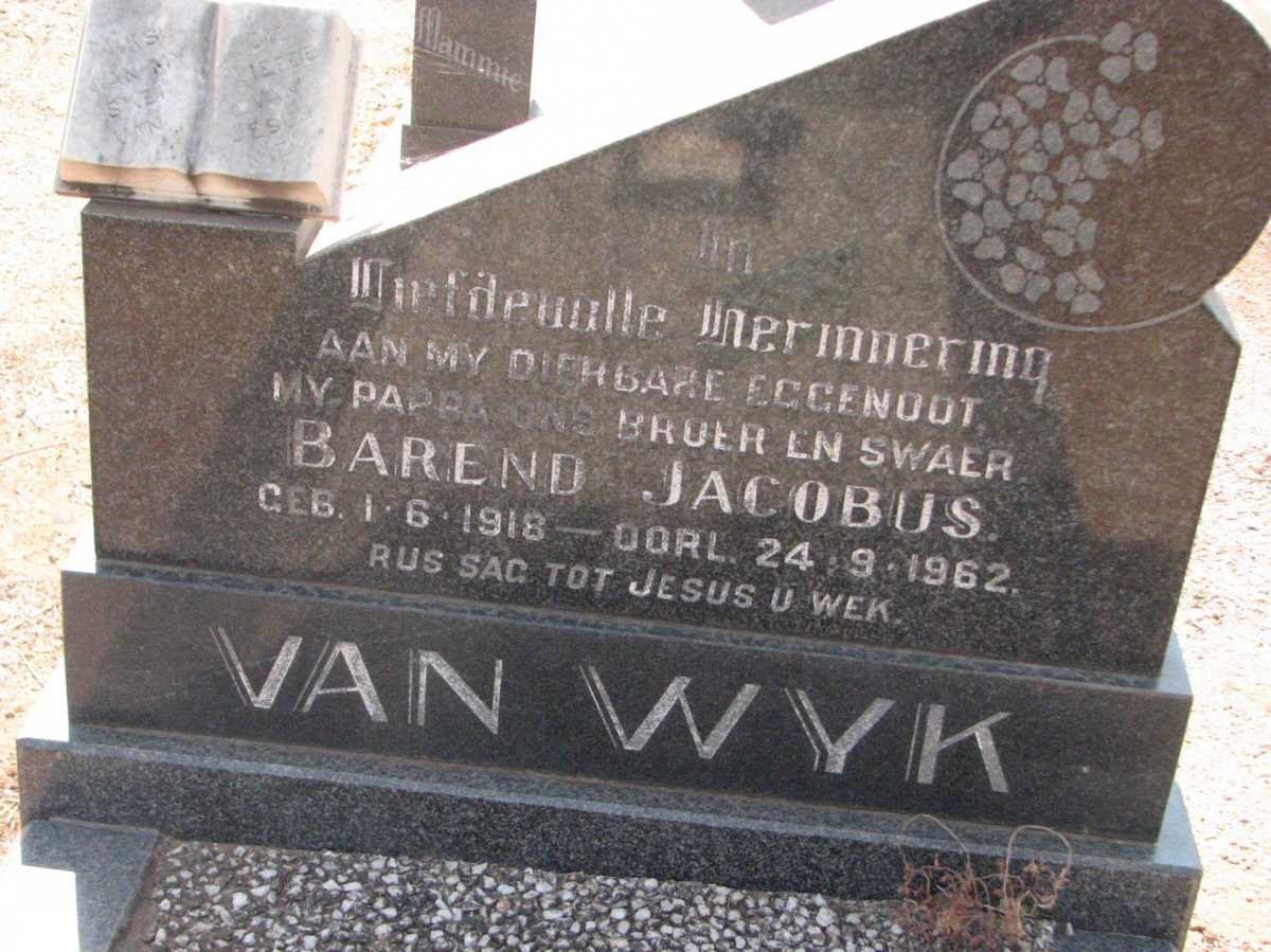 WYK Barend Jacobus, van 1918-1962