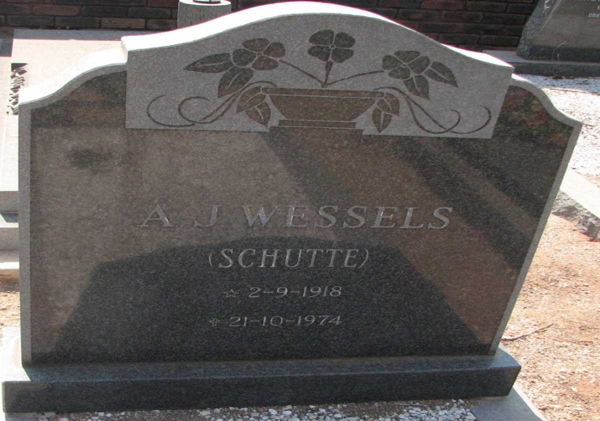WESSELS A.J. nee SCHUTTE 1918-1974