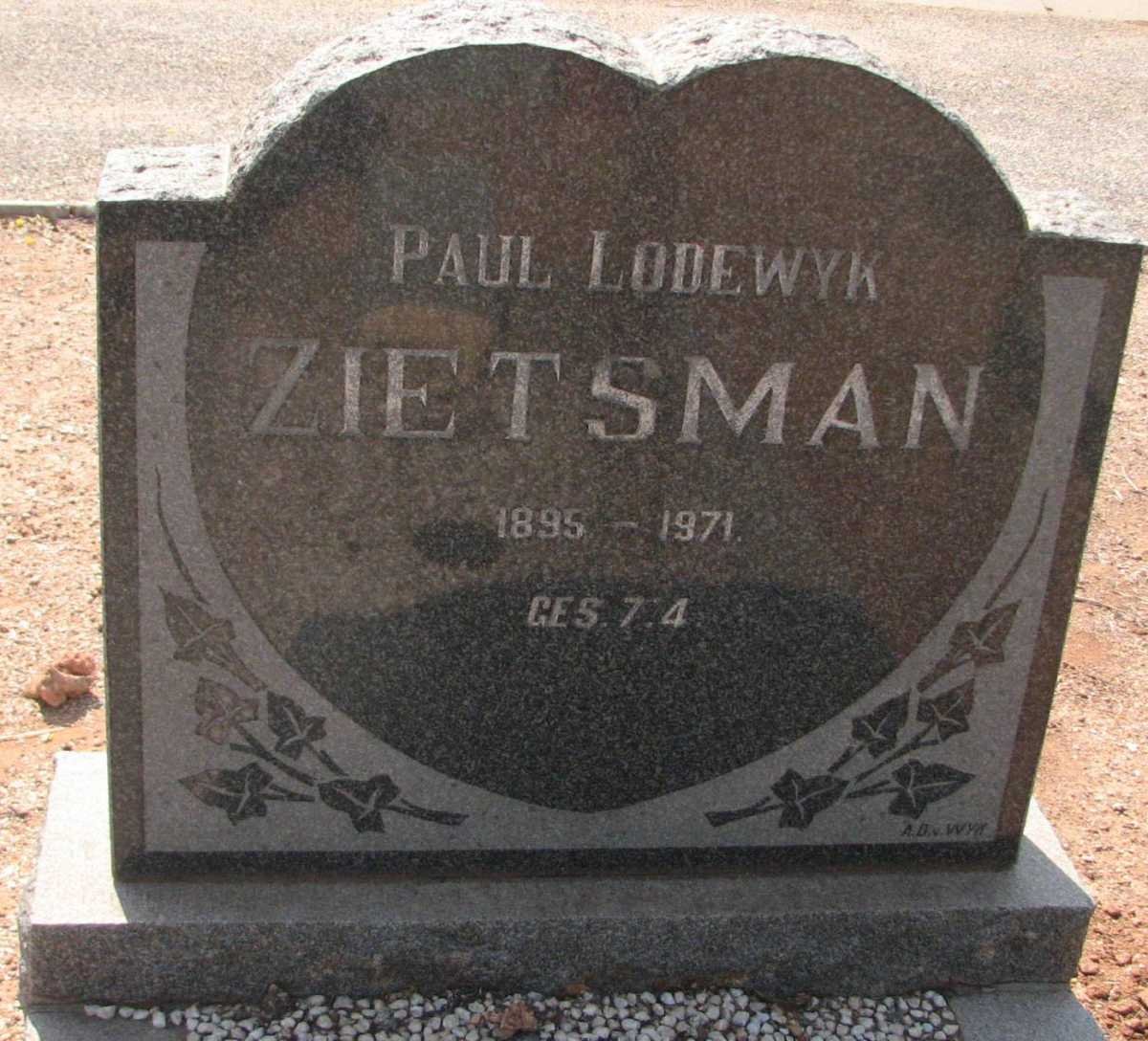 ZIETSMAN Paul Lodewyk 1895-1971