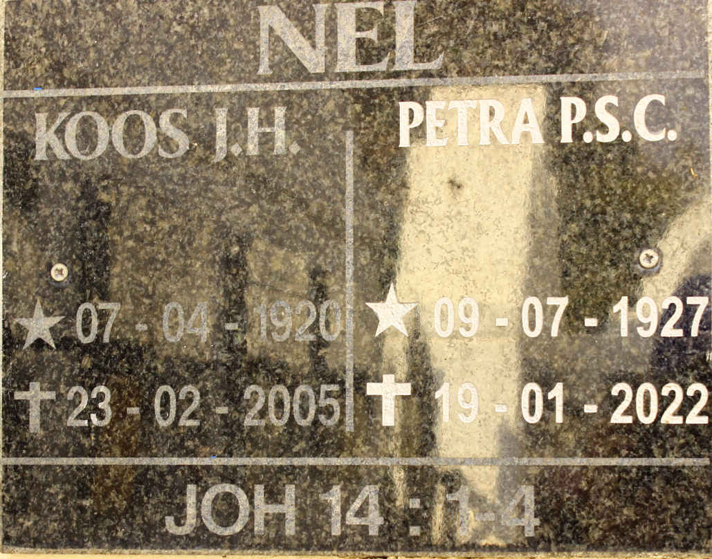 NEL J.H. 1920-2005 &amp; P.S.C. 1927-2022