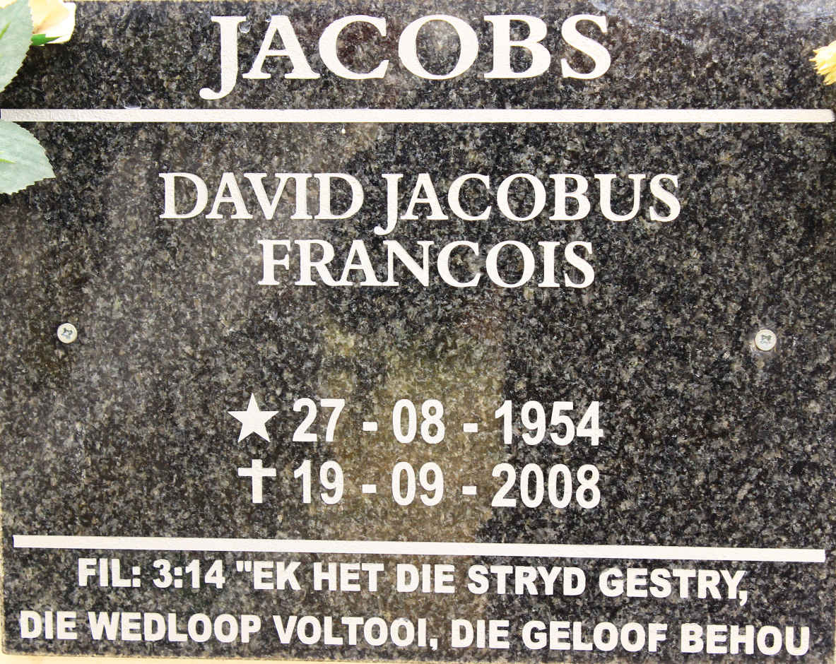 JACOBS David Jacobus Francois 1954-2008
