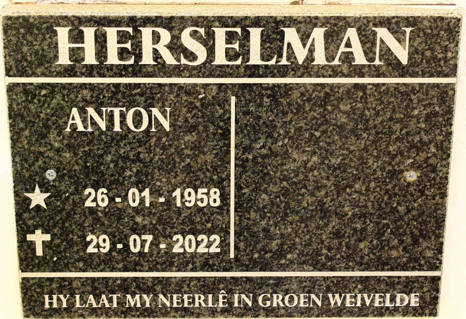 HERSELMAN Anton 1958-2022