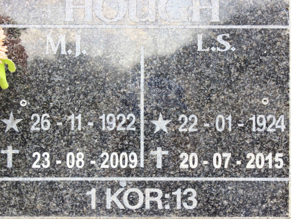 HOUGH M.J. 1922-2009 &amp; L.S. 1924-2015