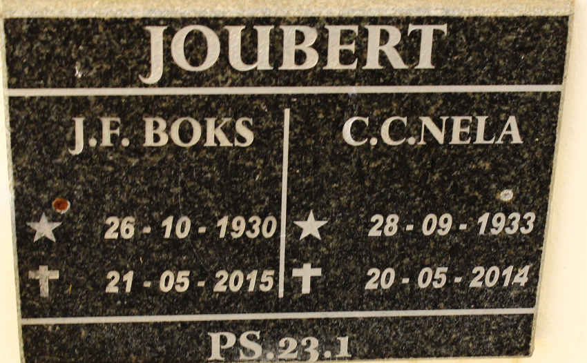 JOUBERT J.F. 1930-2015 &amp; C.C. 1933-2014