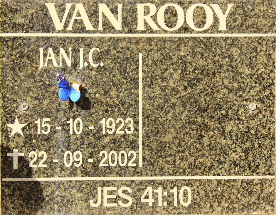 ROOY Jan J.C., van 1923-2002