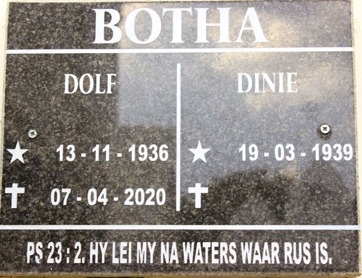 BOTHA Dolf 1936-2020 &amp; Dinie 1939-