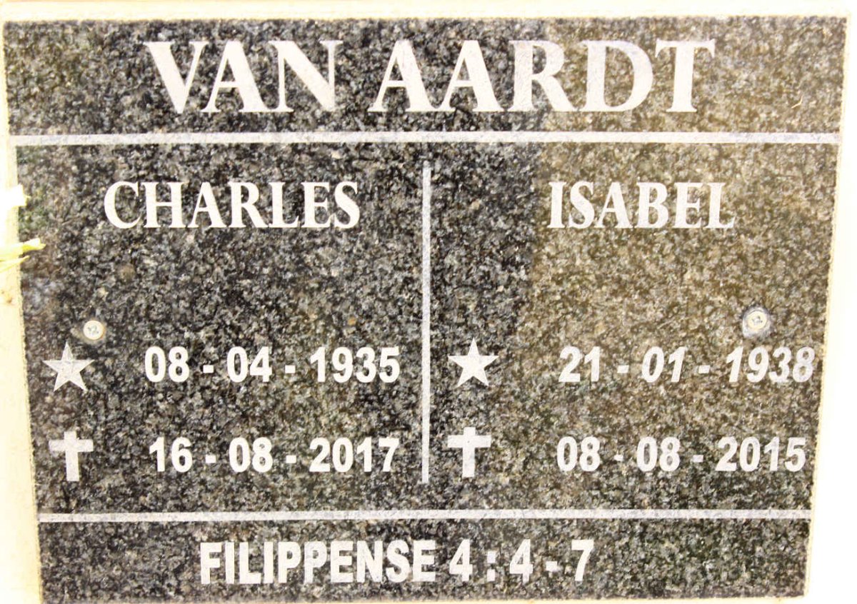 AARDT Charles, van 1935-2017 &amp; Isabel 1938-2015