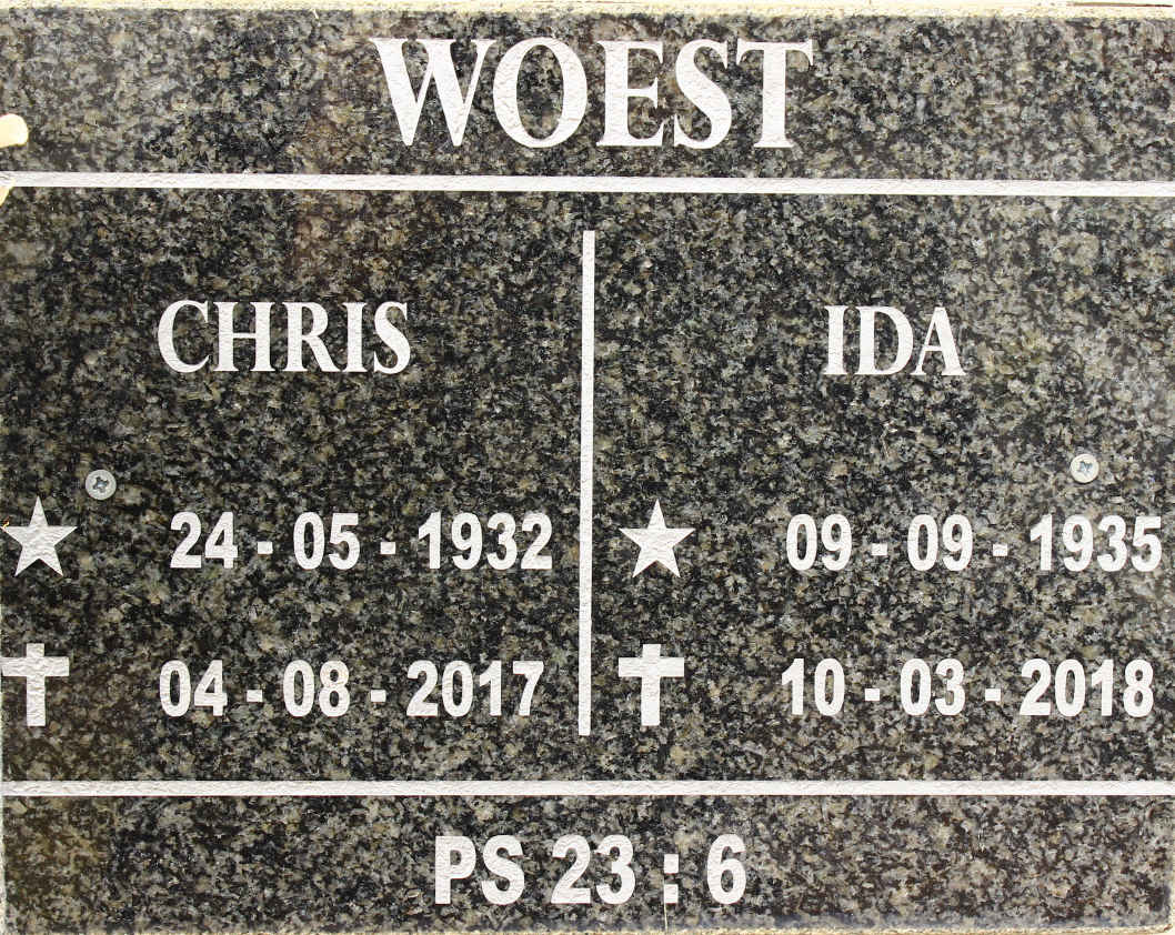 WOEST Chris 1932-2017 &amp; Ida 1935-2018
