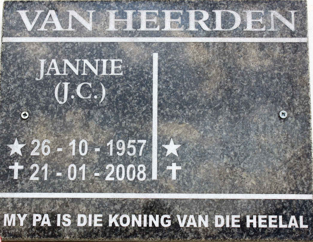 HEERDEN J.C., van 1957-2008