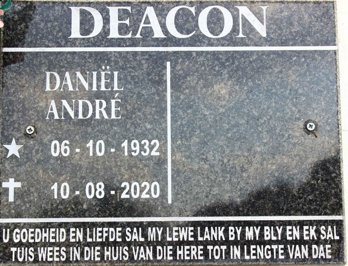 DEACON Daniel Andre 1932-2020
