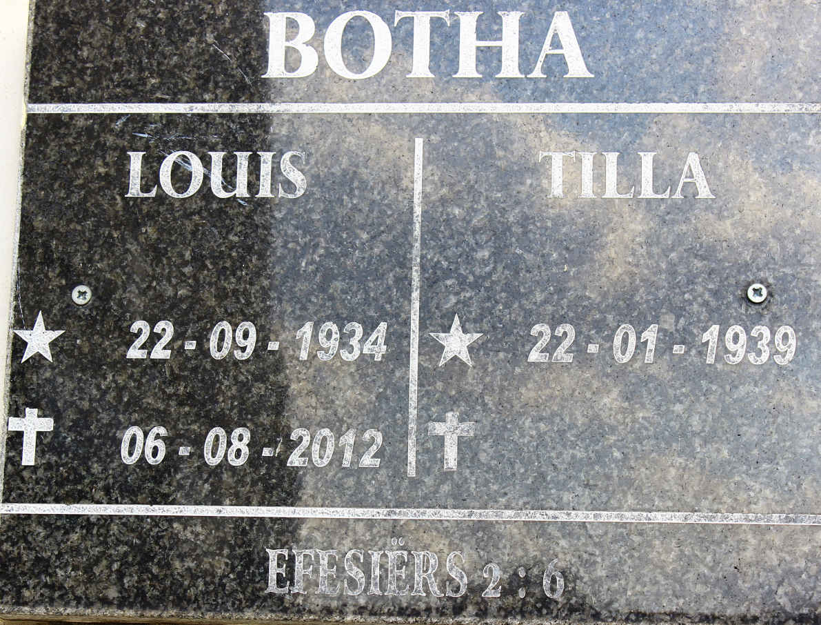 BOTHA Louis 1934-2012 &amp; Tilla 1939-