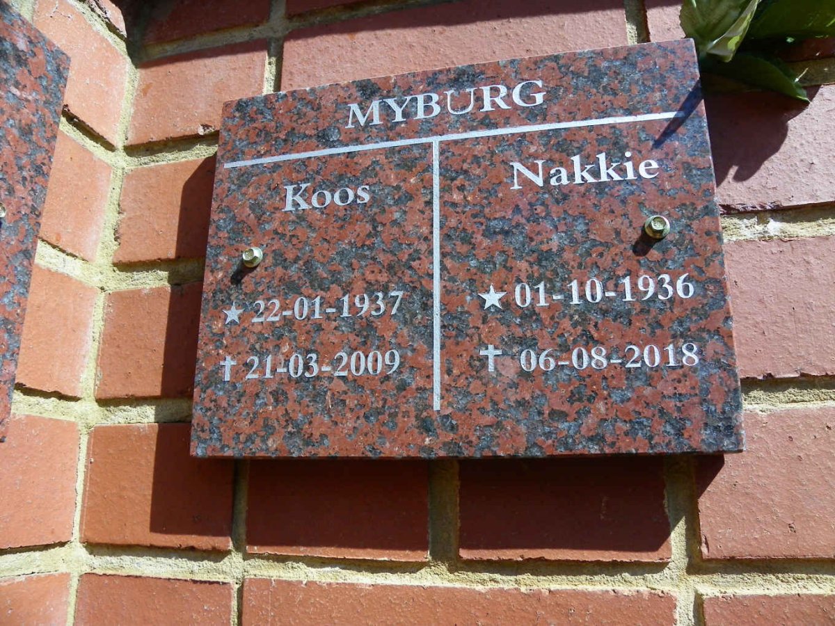 MYBURG Koos 1937-2009 &amp; Nakkie 1936-2018