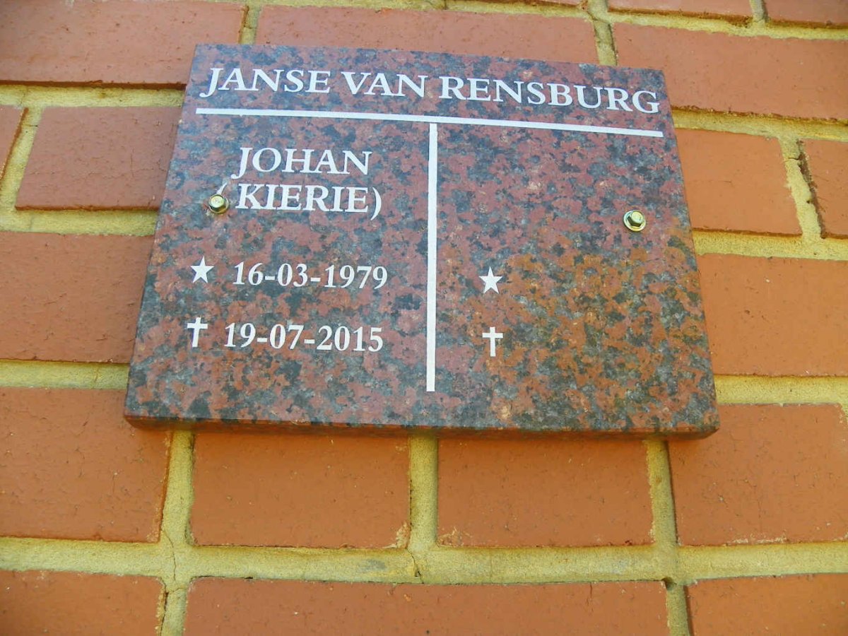 RENSBURG Johan, Janse van 1979-2015