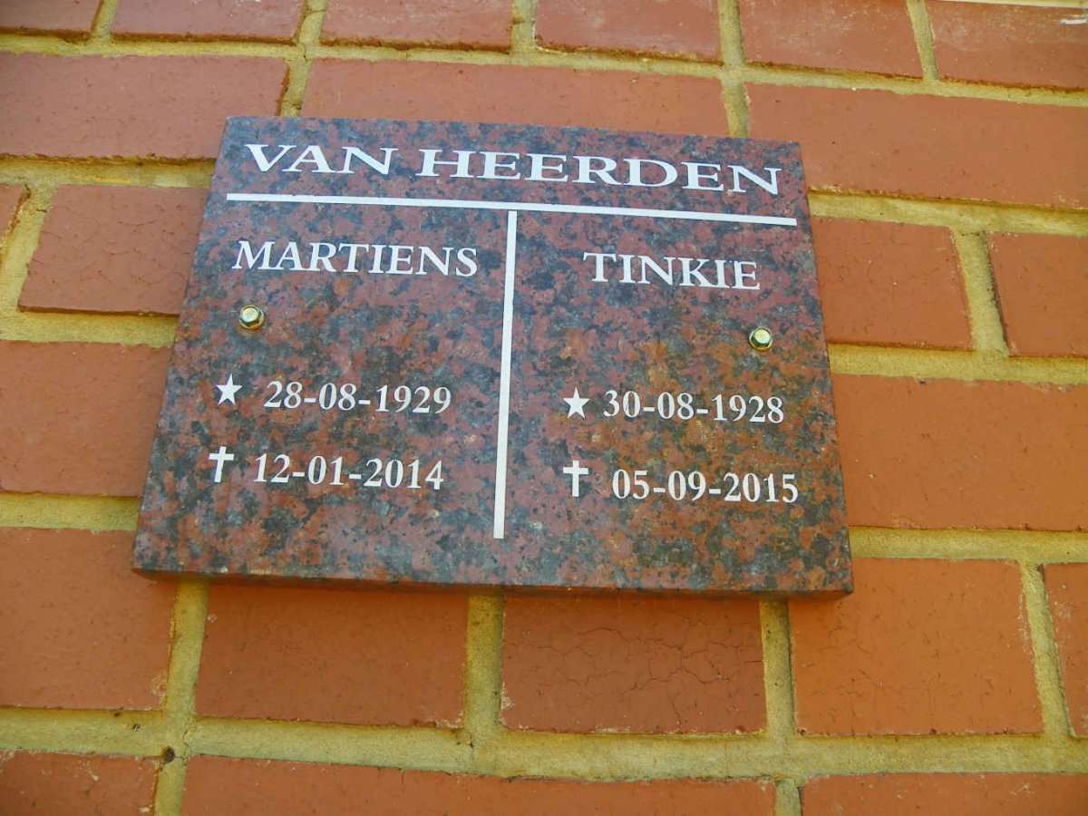 HEERDEN Martiens, van 1929-2014 &amp; Tinkie 1928-2015
