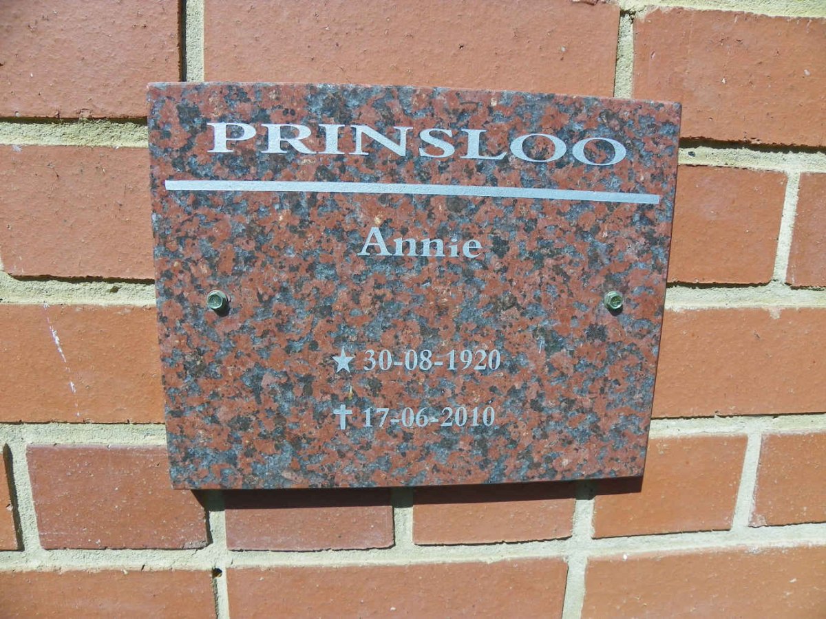 PRINSLOO Annie 1920-2010