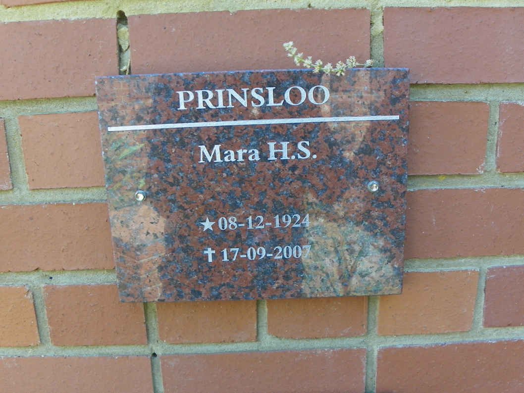 PRINSLOO Mara H.S. 1924-2007