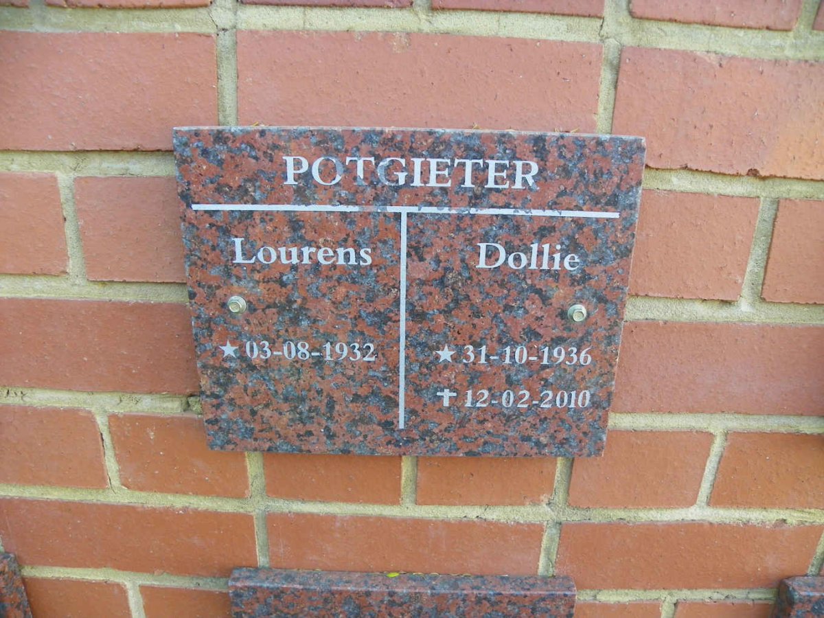 POTGIETER Lourens 1932- &amp; Dollie 1936-2010