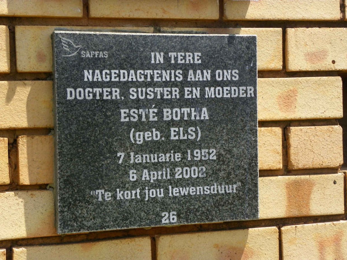 BOTHA Este nee ELS 1952-2002