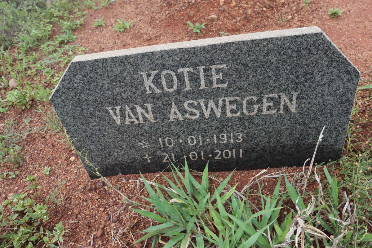 ASWEGEN Kotie, van 1913-2011
