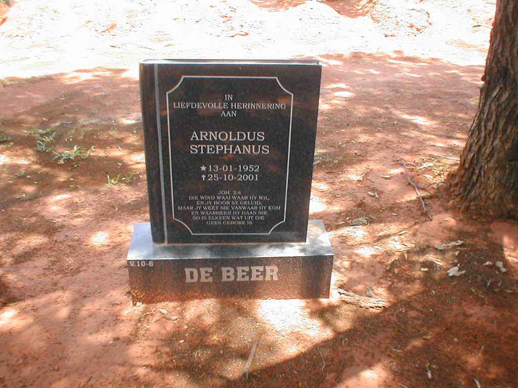 BEER Arnoldus Stephanus, de 1952-2001