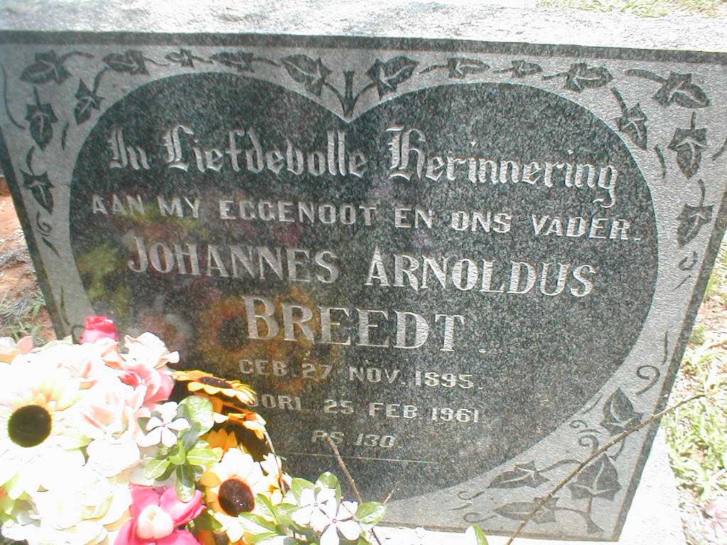 BREEDT Johannes Arnoldus 1895-1961