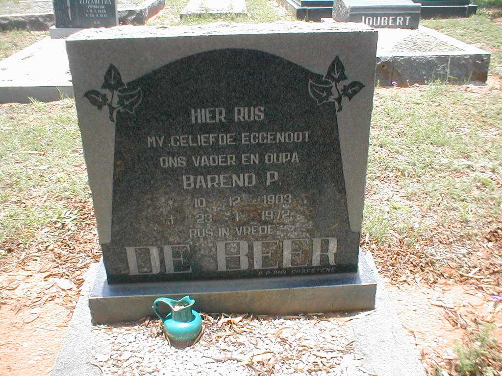 BEER Barend P., de 1903-1972