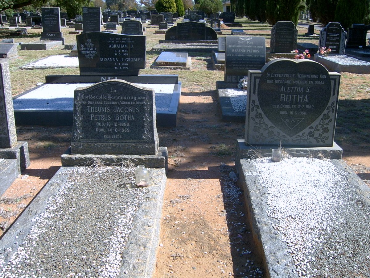 BOTHA Theunis Jacobus Petrus 1888-1959 :: BOTHA  Alettha S. nee GROBLER 1892-1968