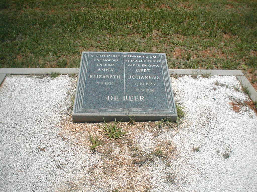 BEER Gert Johannes, de  1926-1986 &amp; Anna Elizabeth 1925-