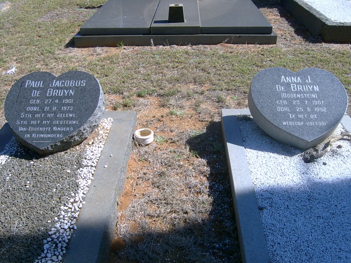 BRUYN Paul Jacobus, de 1901-1973 &amp; Anna J. BODENSTEIN 1907-1992