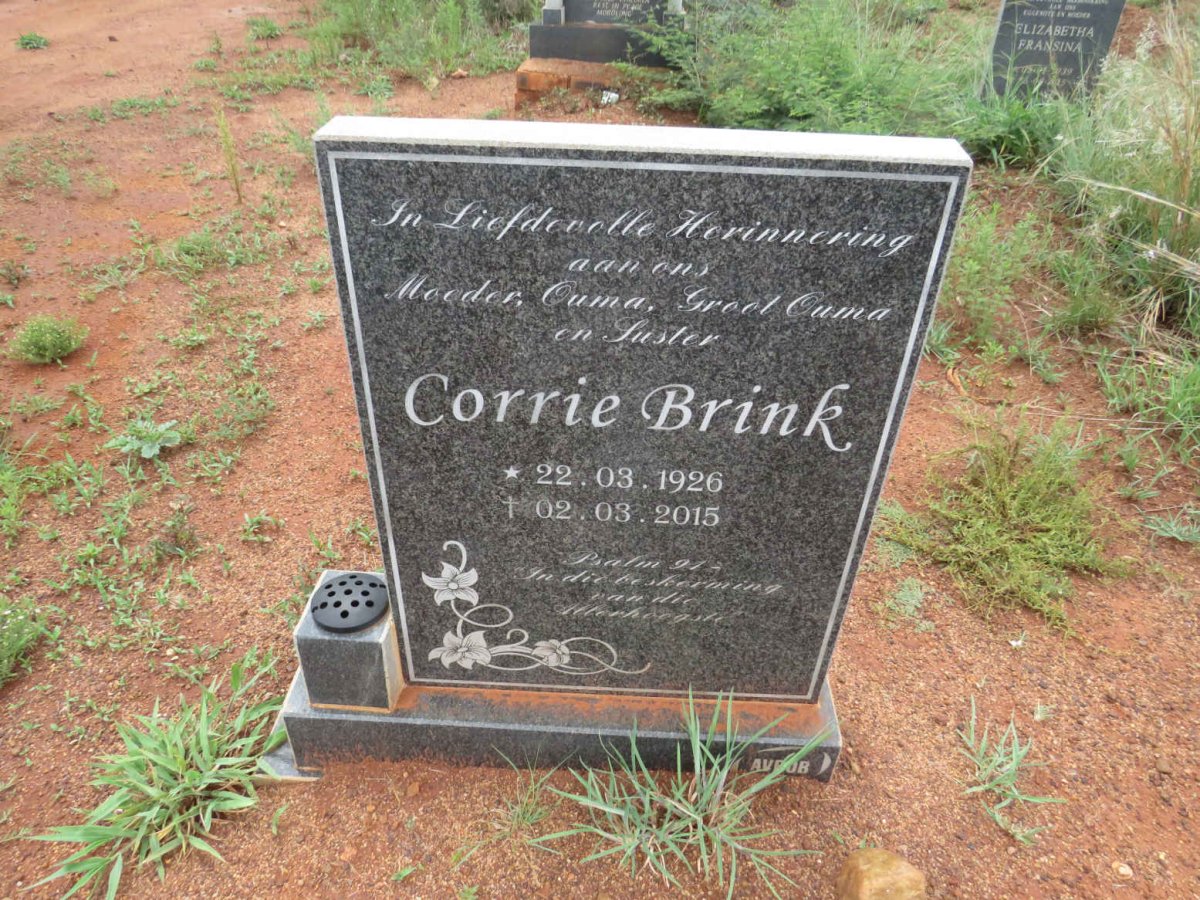BRINK Corrie 1926-2015