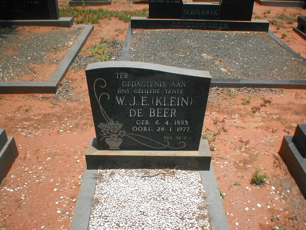 BEER W.J.E., de 1893-1977