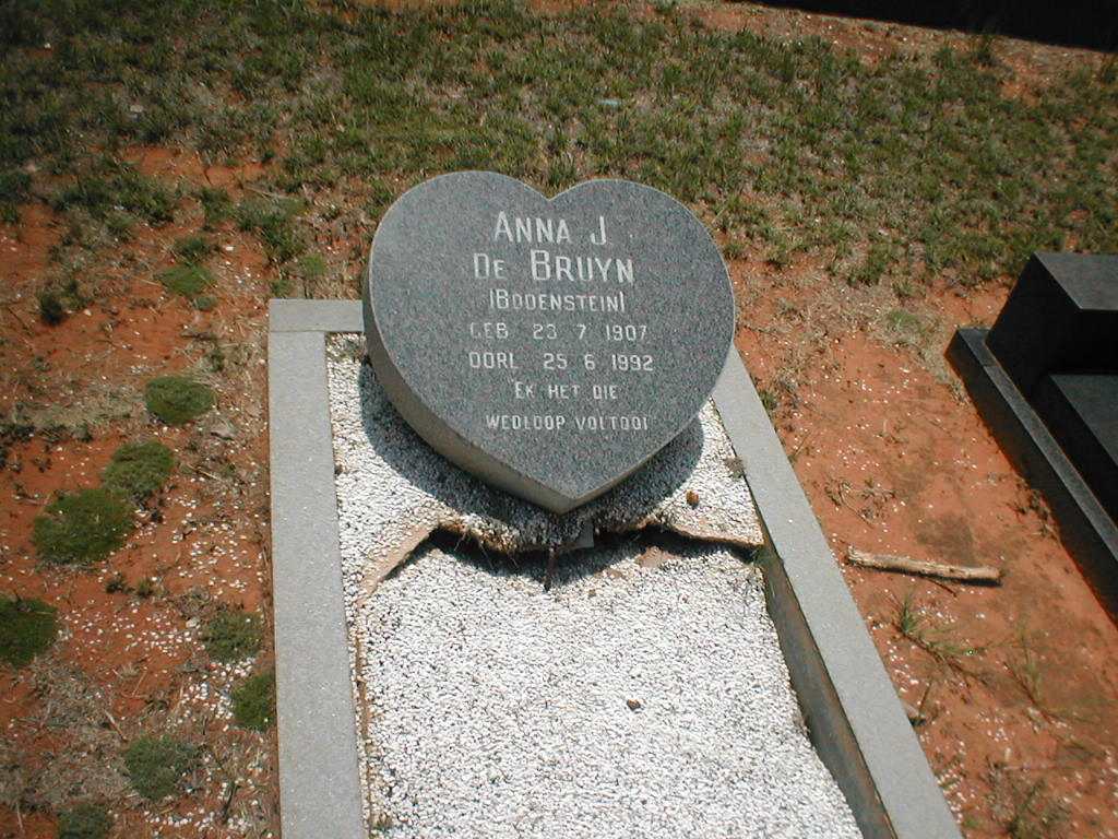 BRUYN Anna J., de nee BODENSTEIN 1907-1992