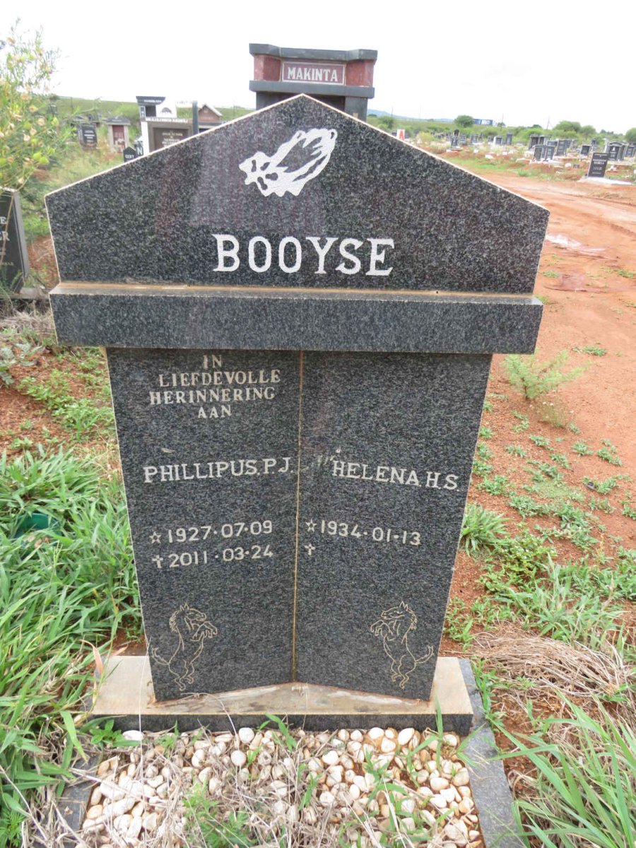 BOOYSE Phillipus P.J. 1927-2011 & Hellena H.S. 1934-