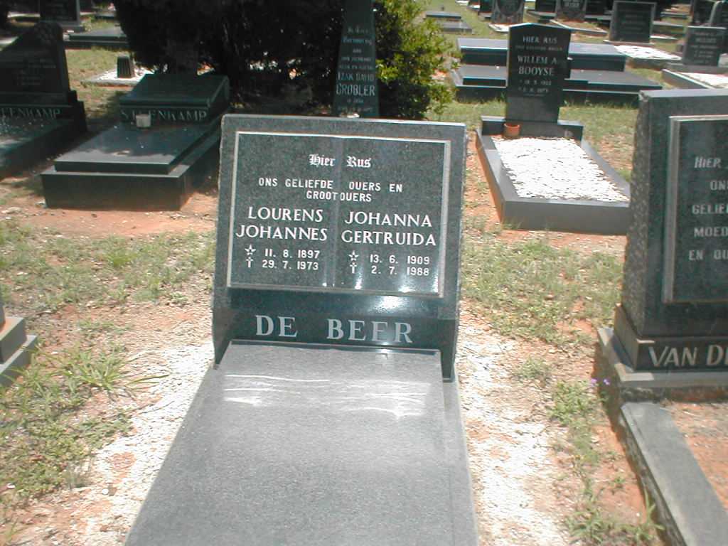 BEER Lourens Johannes, de 1897-1973 &amp; Johanna Gertruida 1909-1988
