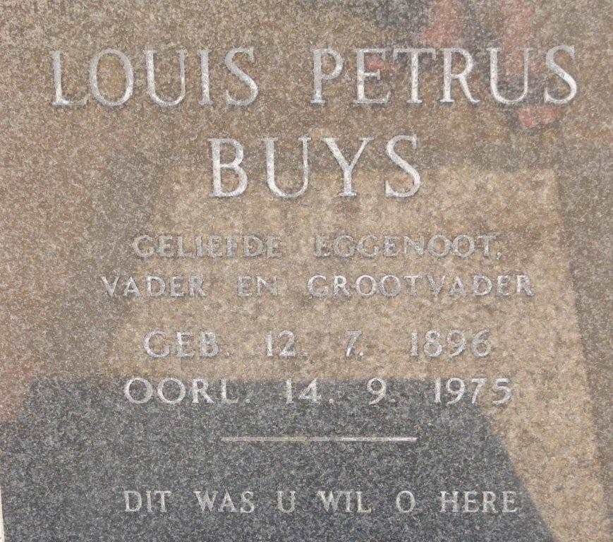 BUYS Louis Petrus 1896-1975