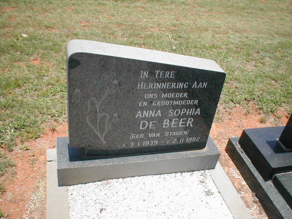 BEER Anna Sophia, de nee VAN STADEN 1939-1982