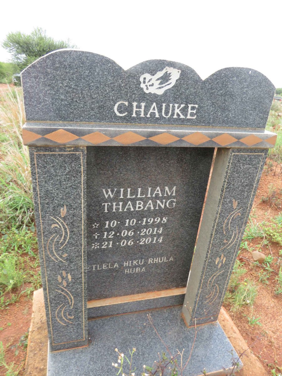 CHAUKE William Thabang 1998-2014
