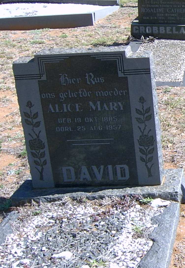 DAVID Alice Mary 1885-1957