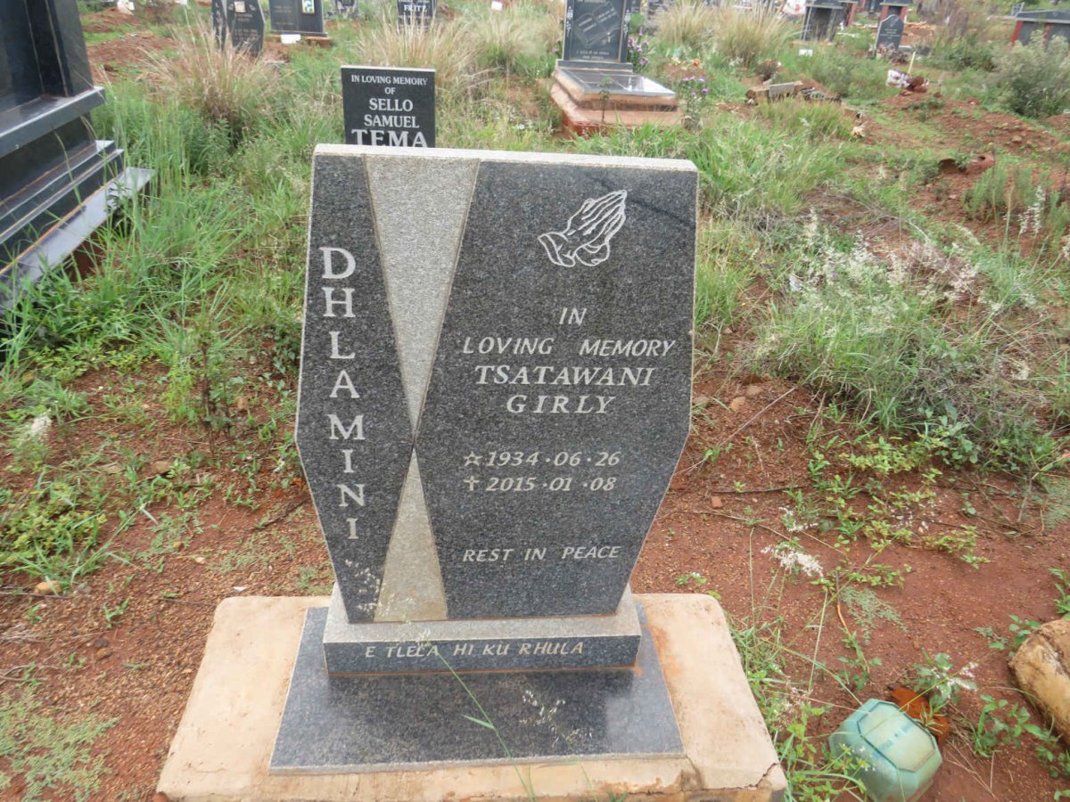 DHLAMINI Tsatawani Girly 1934-2015