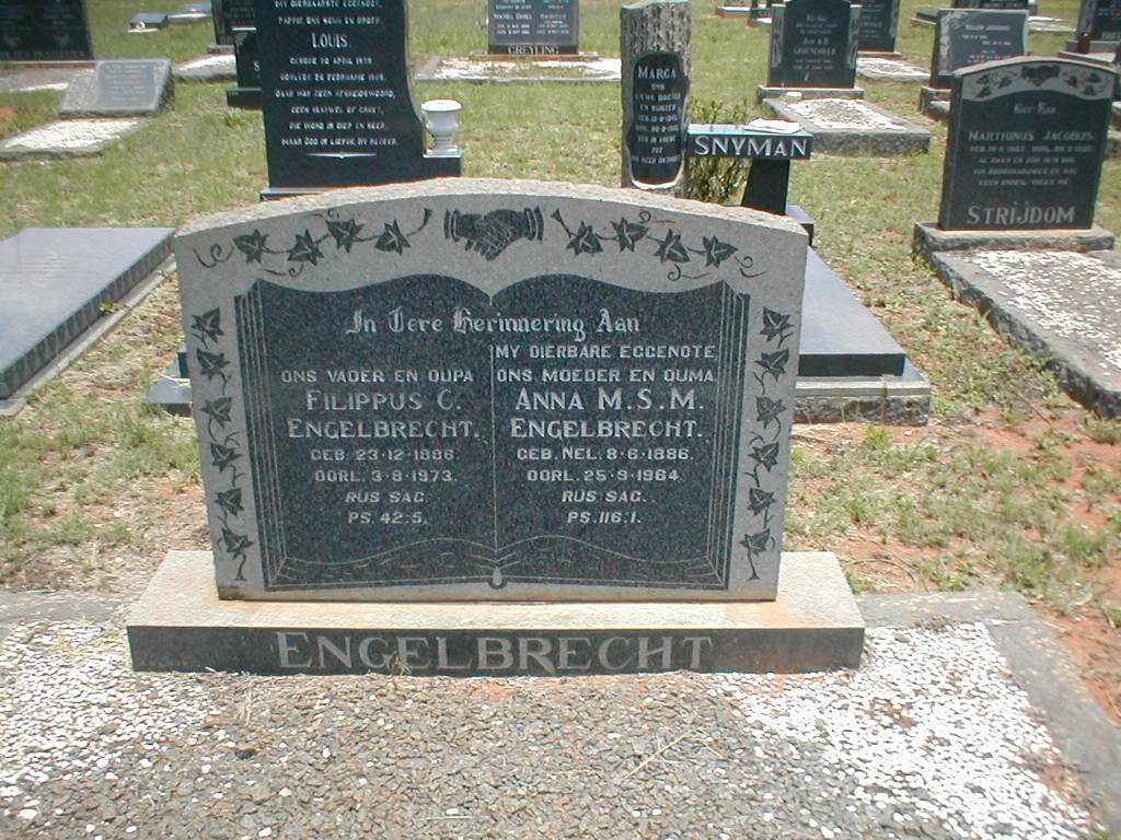 ENGELBRECHT Filippus C. 1886-1973 &amp; Anna M.S.M. 1886-1964