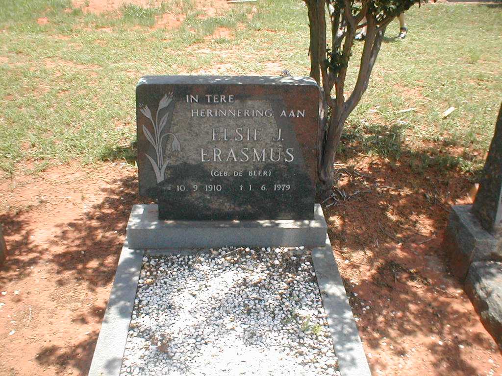 ERASMUS Elsie J. geb. DE BEER 1910-1979