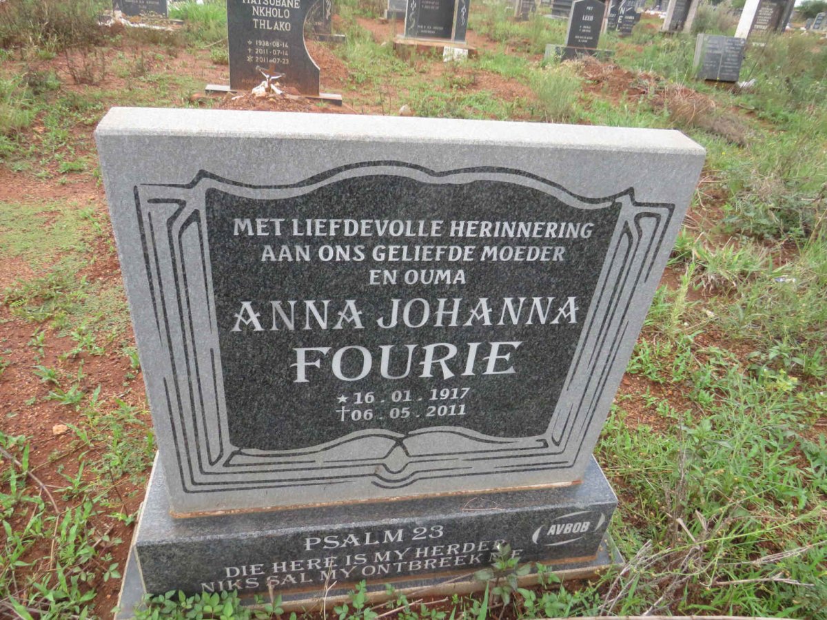 FOURIE Anna Johanna 1917-2011