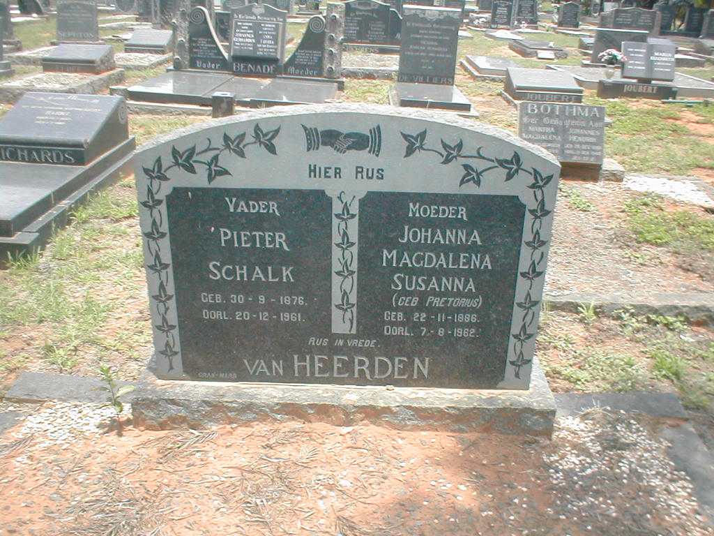 HEERDEN Pieter Schalk, van 1876-1961 &amp; Johanna Magdalena Susanna PRETORIUS 1886-1962