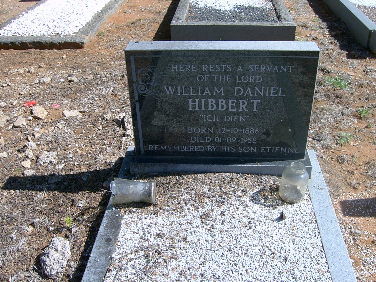 HIBBERT William Daniel 1886-1858