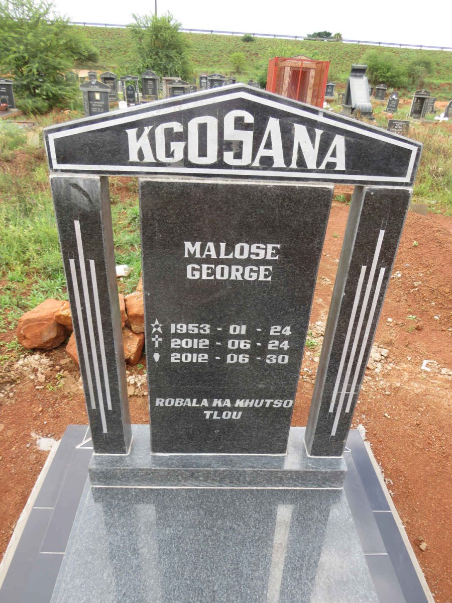 KGOSANA Malose George 1953-2012