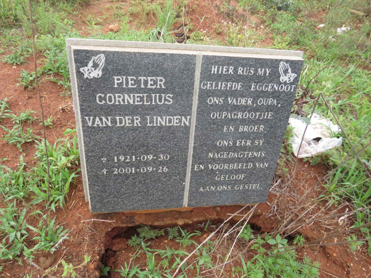 LINDEN Pieter Cornelius, van der 1921-2001