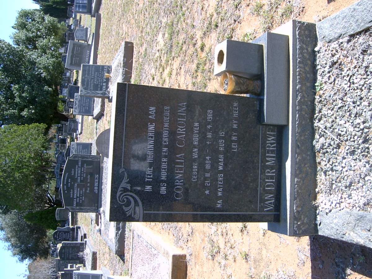 MERWE Cornelia Carolina, van der nee VAN ROOYEN 1884-1968