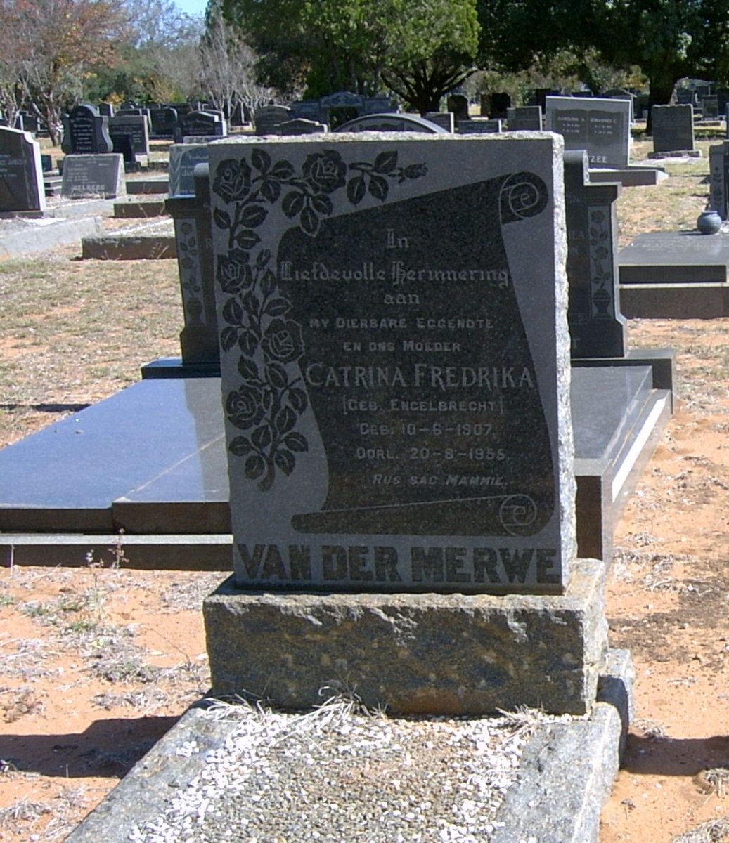 MERWE Catrina Fredrika, van der nee ENGELBRECHT 1907-1955